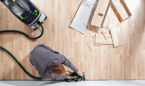 Arbeiten ander Wand mit Festool TS55R