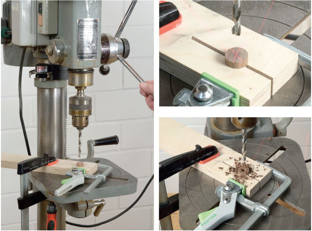 Laser an Standbohrmaschine