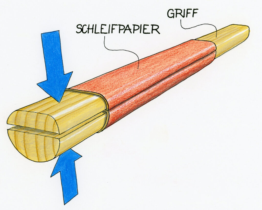 Schleifpapierfeile aus einer Leiste und Schleifpapier selbst herstellen