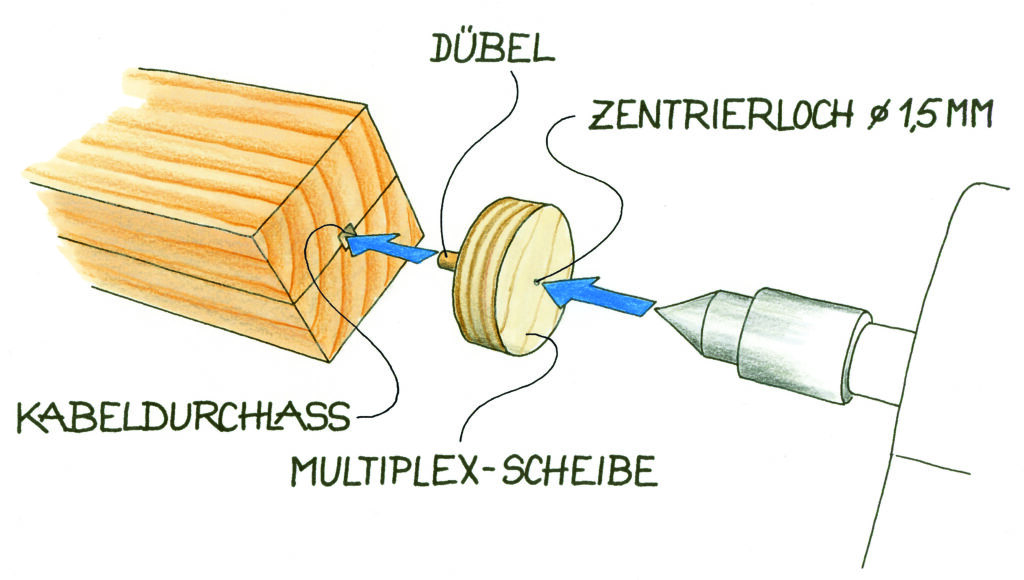 Kabelführung am Lampenfuß