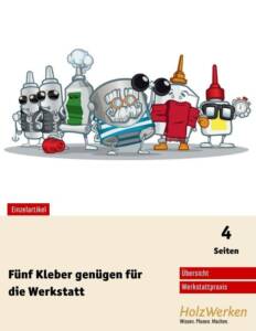 Fünf Kleber genügen für die Werkstatt
