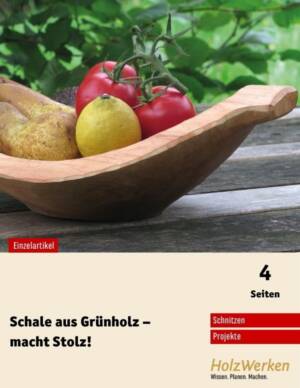 Grünholzschale mit Griffen