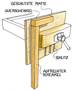 Vorrichtung zum Einspannen von Tischbeinen