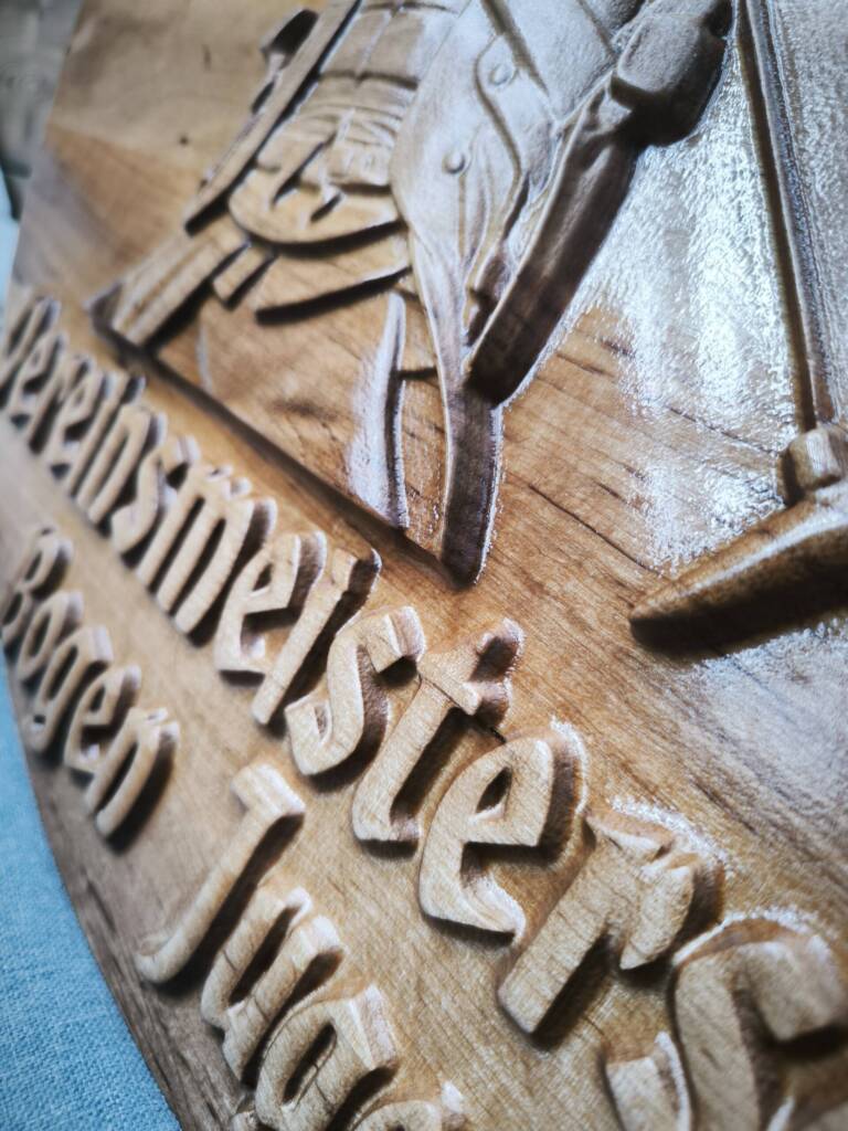 Schützenscheibe aus Holz Finish