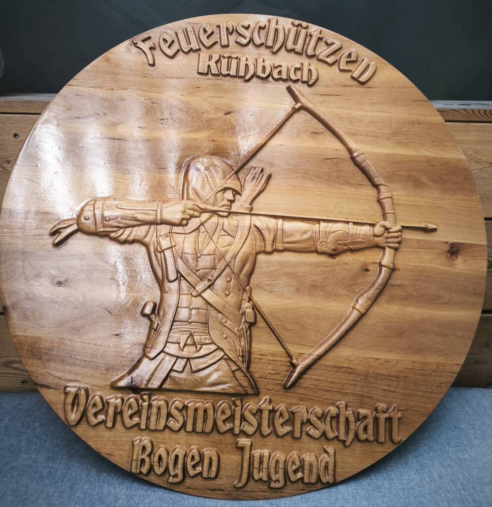 Schützenscheibe aus Holz Finish